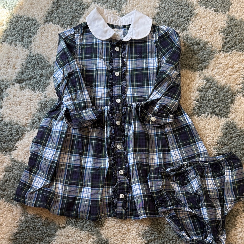 Ralph Lauren Plaid Dress with White Collar